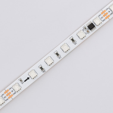 Ruban LED RGB Digital SPI 24V DC 60LED/m 5m IP20 Largeur 10mm Coupe tous  les 10cm - Ledkia
