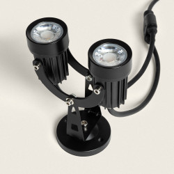 Faretto per Esterni LED Doppio 6W Superficie Alluminio 14cm Hevlot