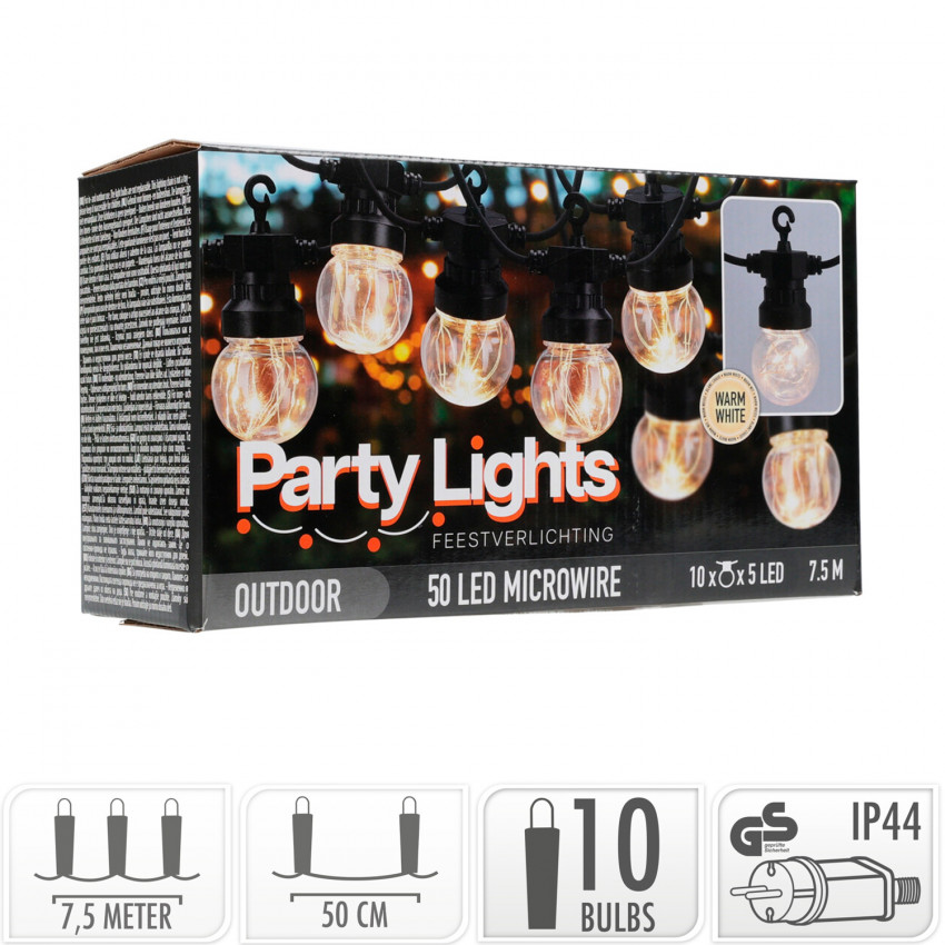 Produkt od 7,5m Venkovní LED Světelná Girlanda Bernia 10 Žárovek 