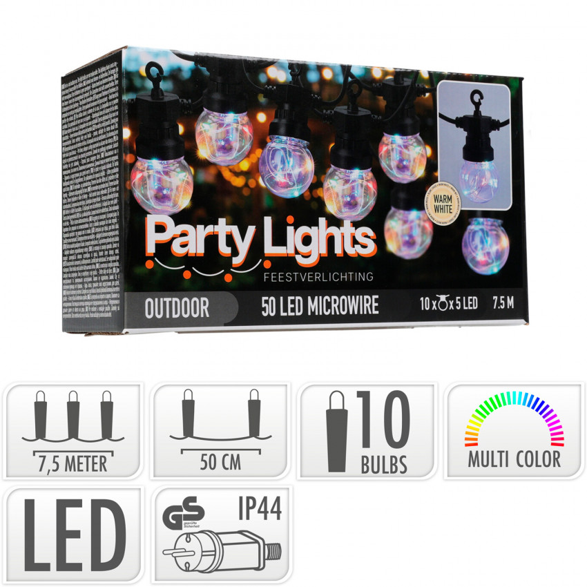Prodotto da Ghirlanda LED per Esterni RGB da 10 Lampadine Mariola 7.5m