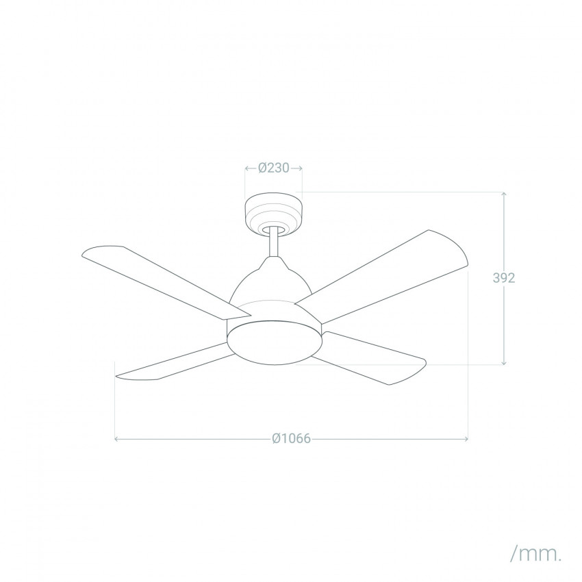 Product of Borneo Patiné Reversible Blade Ceiling Fan with AC Motor AC LEDS-C4 VE-0006-PAT 106.6cm