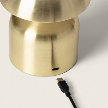 Lampe à Poser LED Portative Extérieure Métal 2.5W Mkono avec Batterie Rechargeable  USB - Ledkia