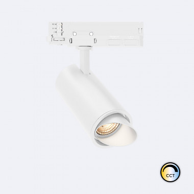Faretto LED Fasano Bianco 20W Cilindro Obliquo Regolabile CCT No Flicker per Binario Trifase