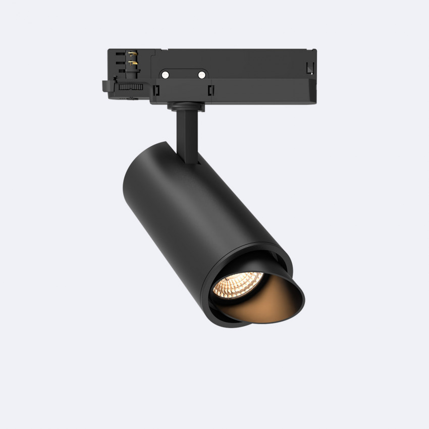 Produit de Spot LED Fasano Cylindre Biseau 30W pour Rail Triphasé No Flicker Dimmable DALI Noir