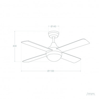 Product of Navy Nickel Ceiling Fan 110cm 