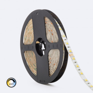Product 5m 24V DC 60 LEDs/m CCT Selectable LED Strip 10mm Wide cut at Every 5cm IP65 
