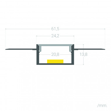 Produkt od 2m Vestavný Hliníkový Profil do Sádrokartonu / Omítky pro Dvojité LED Pásky