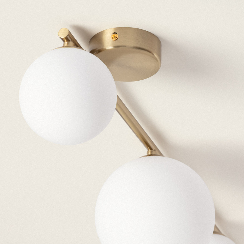 Product van Hanglamp Metaal en Glas Moonlight Brass 4spots