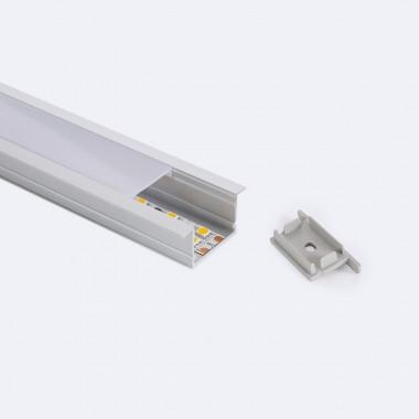Aluminiumprofil Einbau Flach 2m für LED-Streifen bis 25 mm