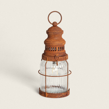 Tafellamp LED van Metaal Rusty Lantern