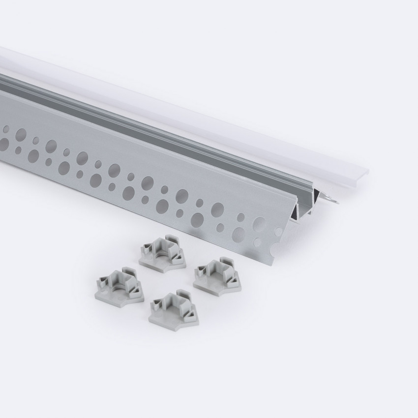 Product of Plasterboard Recessed Aluminium Corner Profile LED Strips up to 9mm 