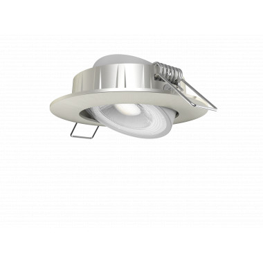 Foco Downlight LED 5W Direccionable Circular Níquel Cepillado Corte Ø68 mm
