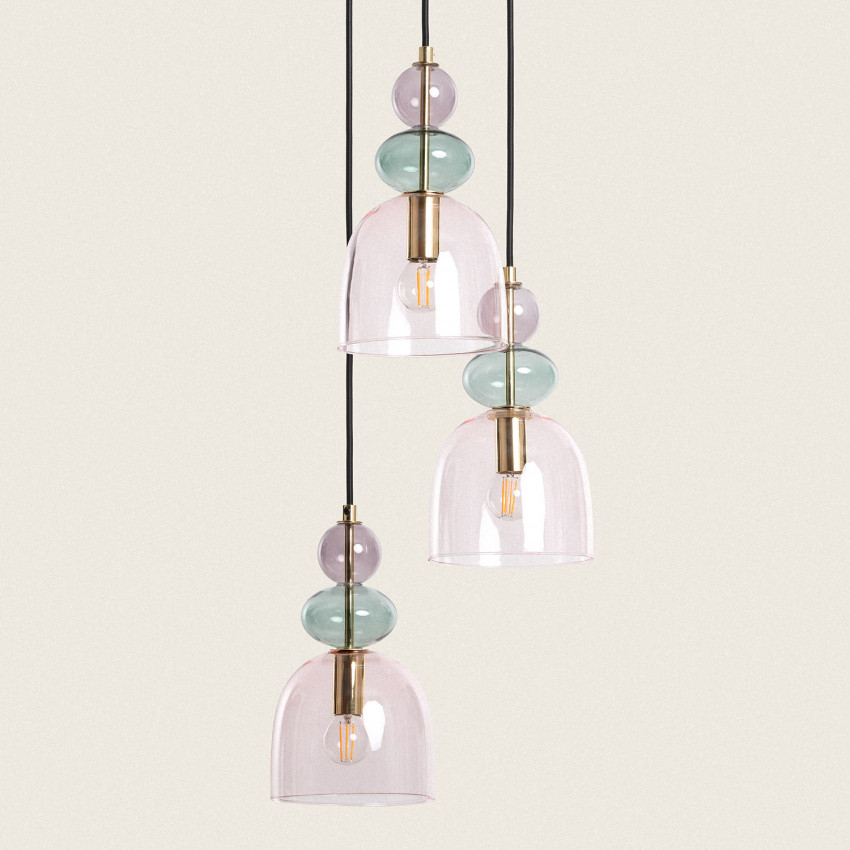 Product of Tri Baudelaire Metal and Glass Pendant Lamp 
