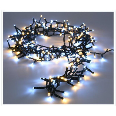 36m "Bunch" Black Cable Warm White/Daylight Outdoor LED Garland