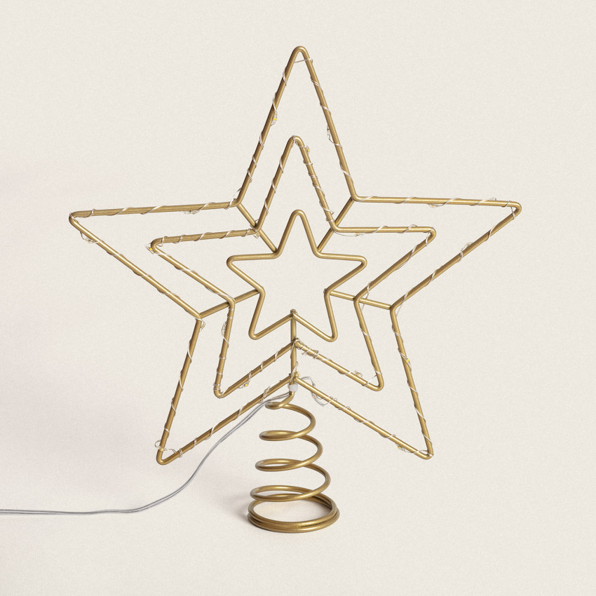 Product of LED Star for Christmas Tree Metal with Jaione Battery