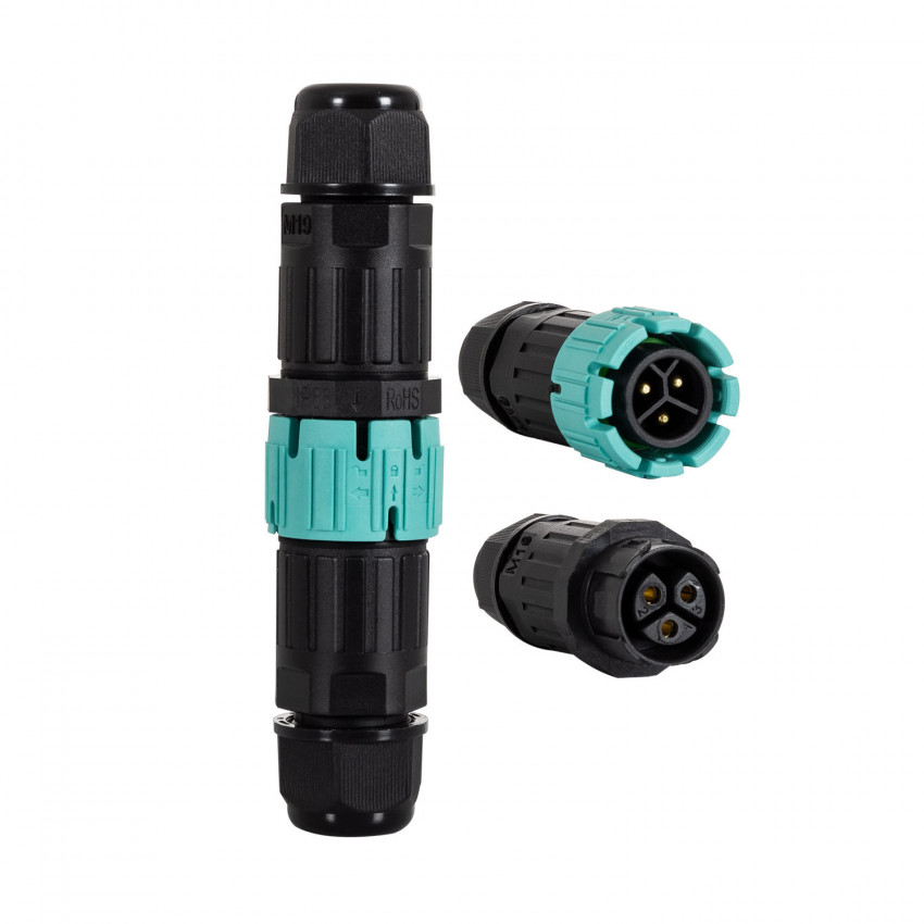 Product van Kabelconnector Waterdicht Verbinding Mannetje - Vrouwtje  3 Pinen 0.5-2.5mm² IP68