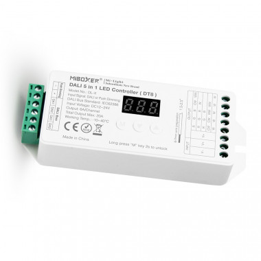 Controleur Variateur LED DL-X DALI 5 en 1 DT8 pour ruban Monochrome/CCT/RGB/RGBW/RGBWW 12/24V DC MiBoxer