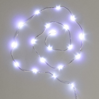 Guirlande LED Extérieure Alambre à Piles 1m Blanc Froid
