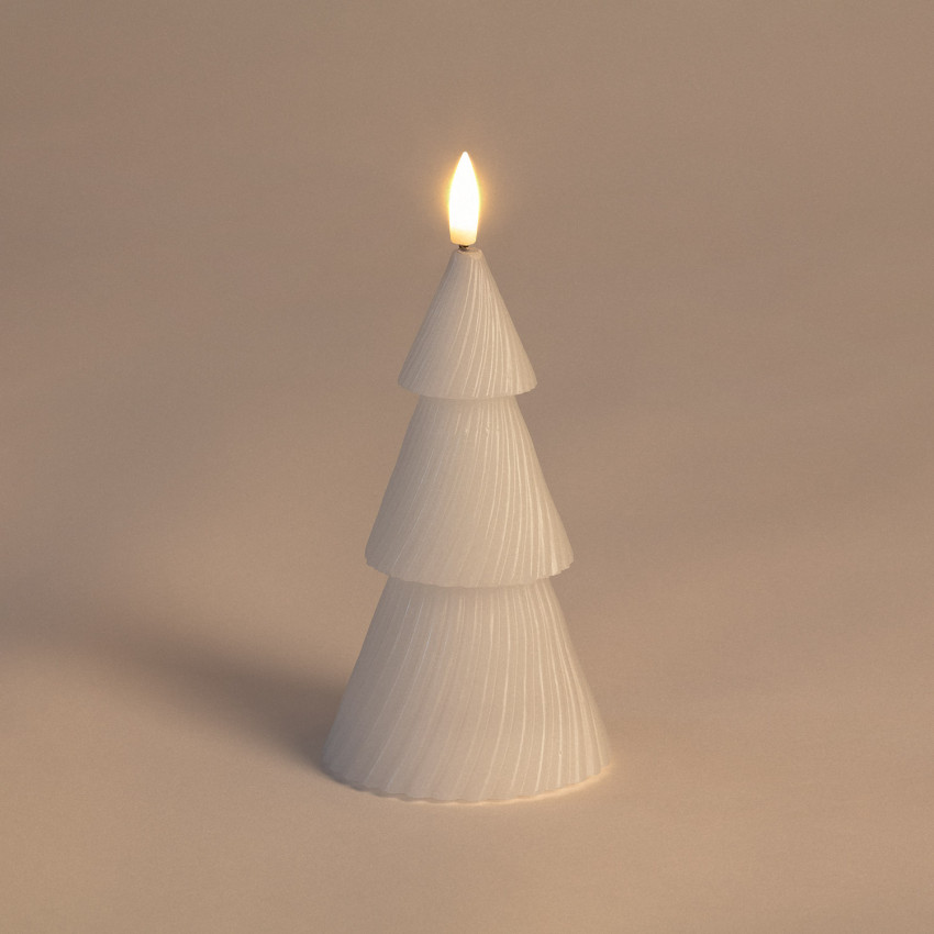Product of LED Natural Wax Christmas Tree Candle with Battery 15 cm