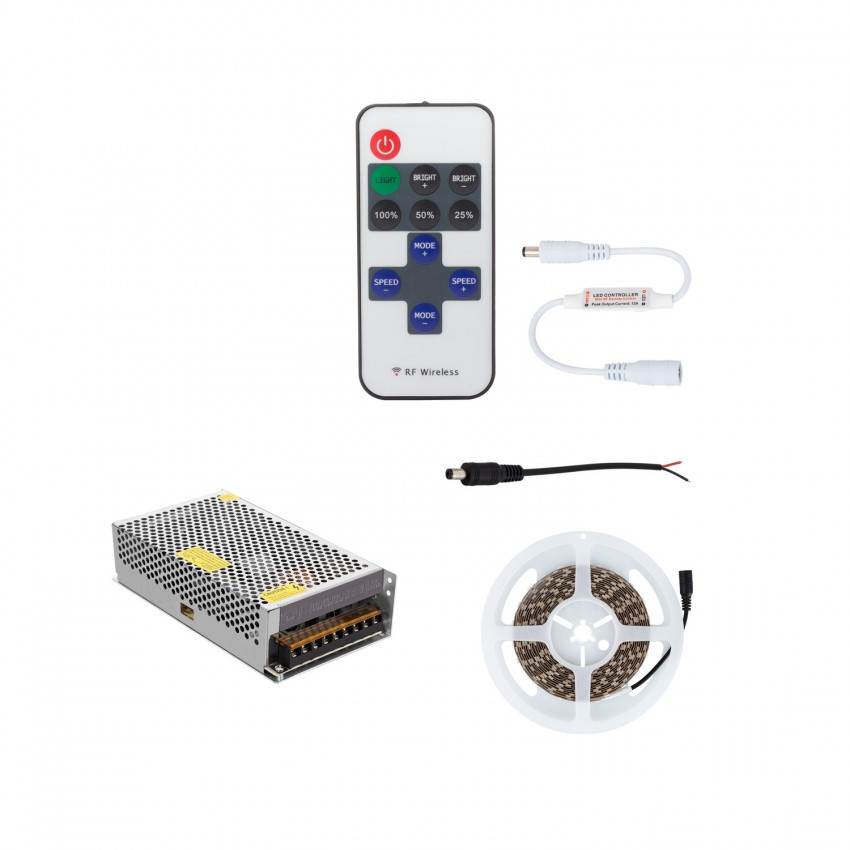 Product of Monochrome LED Strip 10mm Wide with Wireless Controller and Power Supply