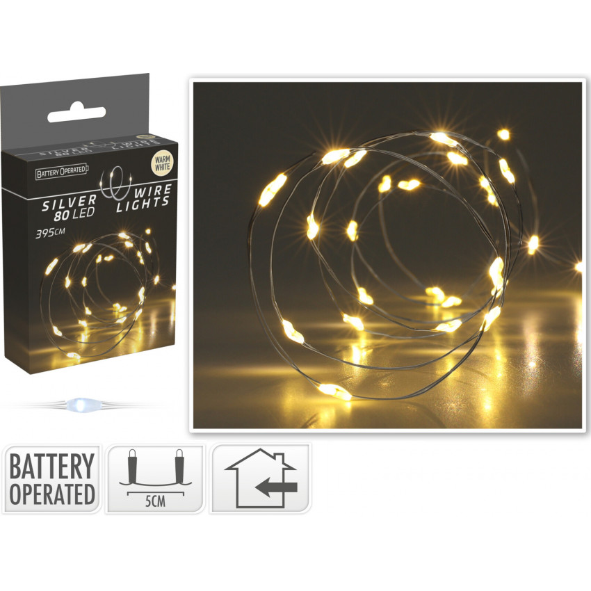 Product of 4m Warm White Wire LED Garland Battery Operated 