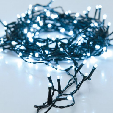 LED-Girlande Aussen Schwarzes Kabel Kaltweiß 8m Rispe