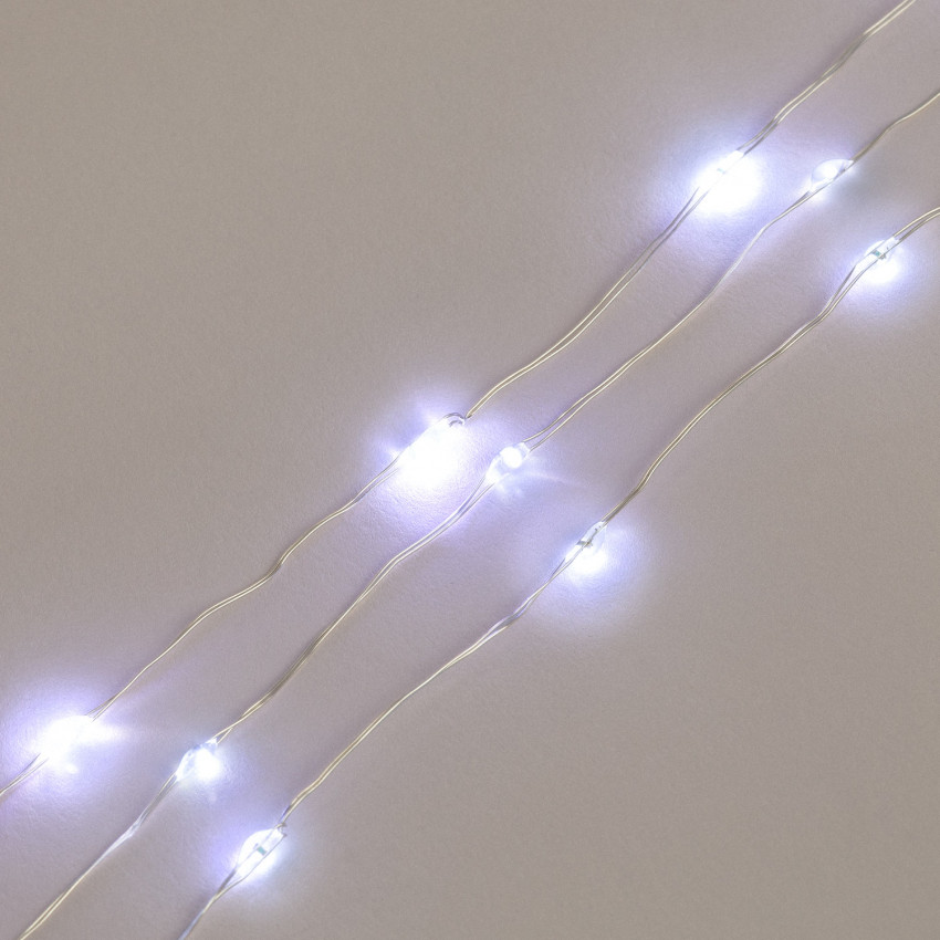 Produit de Guirlande LED Extérieur Fil de Fer à Piles Blanc Froid 2m 
