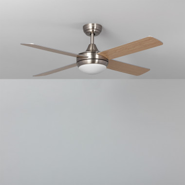 Navy Nickel Wooden Silent Ceiling Fan with DC Motor 132cm