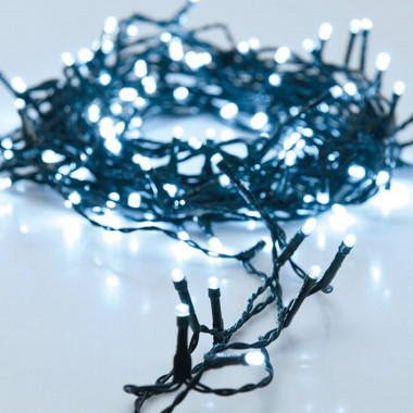 LED-Girlande Aussen Schwarzes Kabel Kaltweiß 20m Rispe
