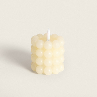 7.5cm Round Natural Wax LED Candle Battery Operated