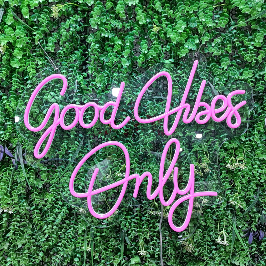 Product of Neon LED "Good Vibes Only" Sign
