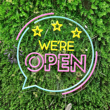 Insegna Neon LED We're Open