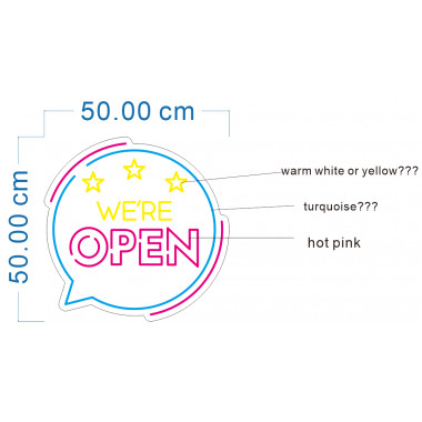 Product of Neon LED "We're Open" Sign