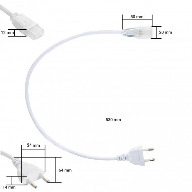 Produit de Câble d'Alimentation Ruban LED Auto-redressement 220V AC SMD&COB IP65 Largeur 12mm