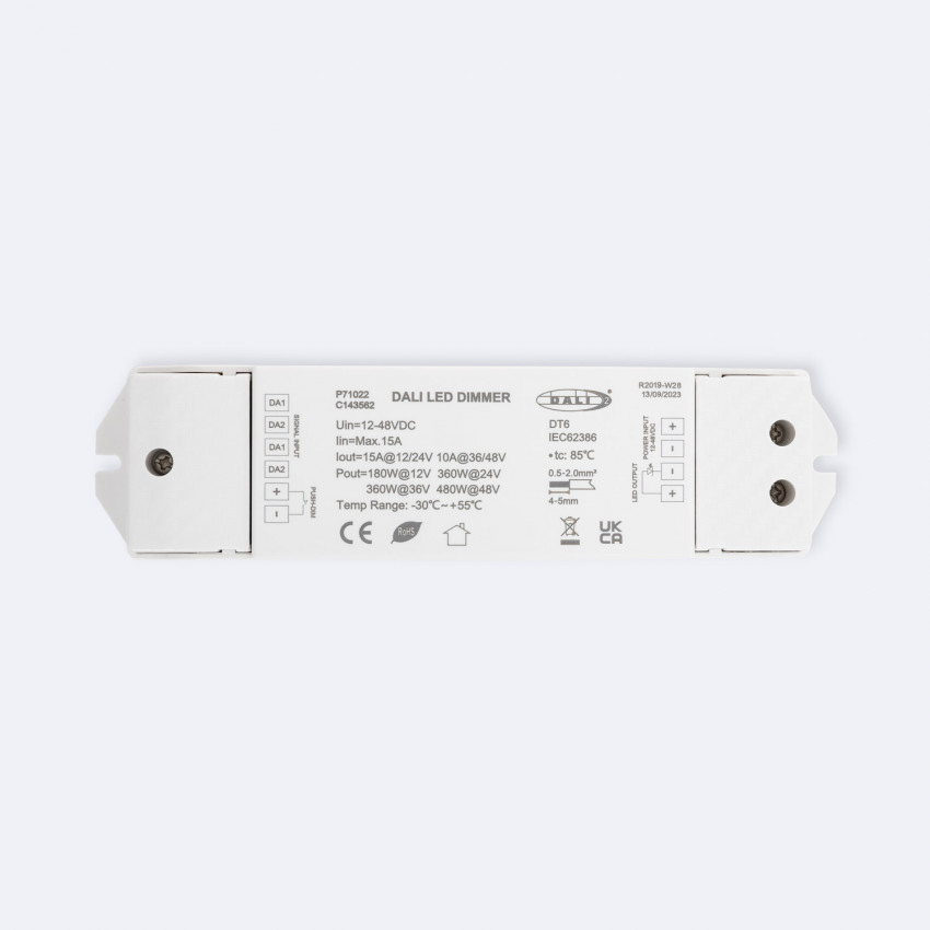 Produit de Driver Dimmable DALI 1 Canal pour Ruban LED Monochrome 12-48V Compatible avec Bouton-Poussoir 