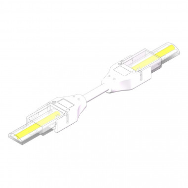 Product van Dubbele Hippo Connector met kabel voor LED Strip zelfrectificerende 220V AC COB Silicone FLEX  breedte  10 mm.