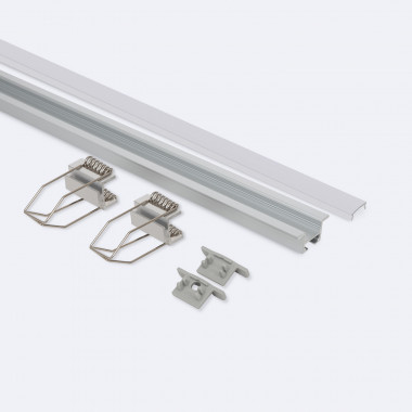 Aluminiumprofil Einbau mit Durchgehender Abdeckung für LED-Streifen bis  12mm - Ledkia