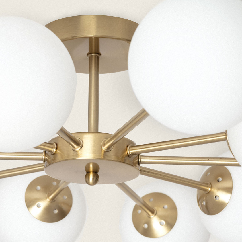 Product of Moonlight Brass 10 Spotlight Metal & Glass Ceiling Lamp 