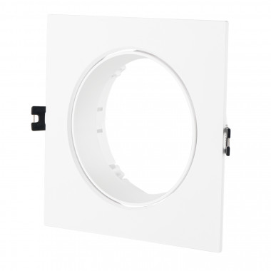 Portafaretto Downlight da Incasso Quadrato Orientabile per Lampadina LED GU10 AR111 Foro Ø135 mm