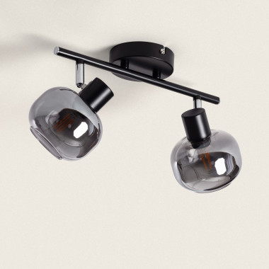 Romsy 2 Spotlight Metal & Glass Directional Ceiling Lamp
