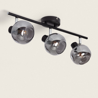 Romsy 3 Spotlight Metal & Glass Directional Ceiling Lamp