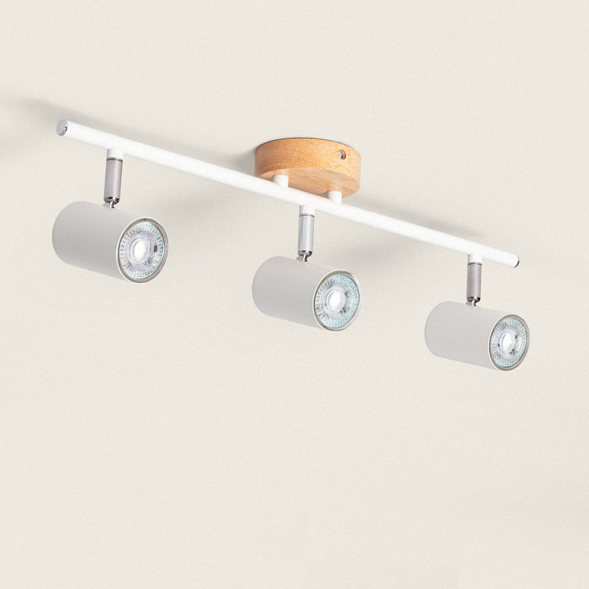 Product of Albus 3 Spotlight Metal & Wood Directional Ceiling Lamp 