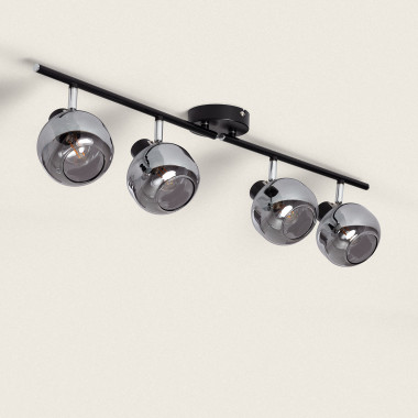 Romsy 4 Spotlight Metal & Glass Directional Ceiling Lamp