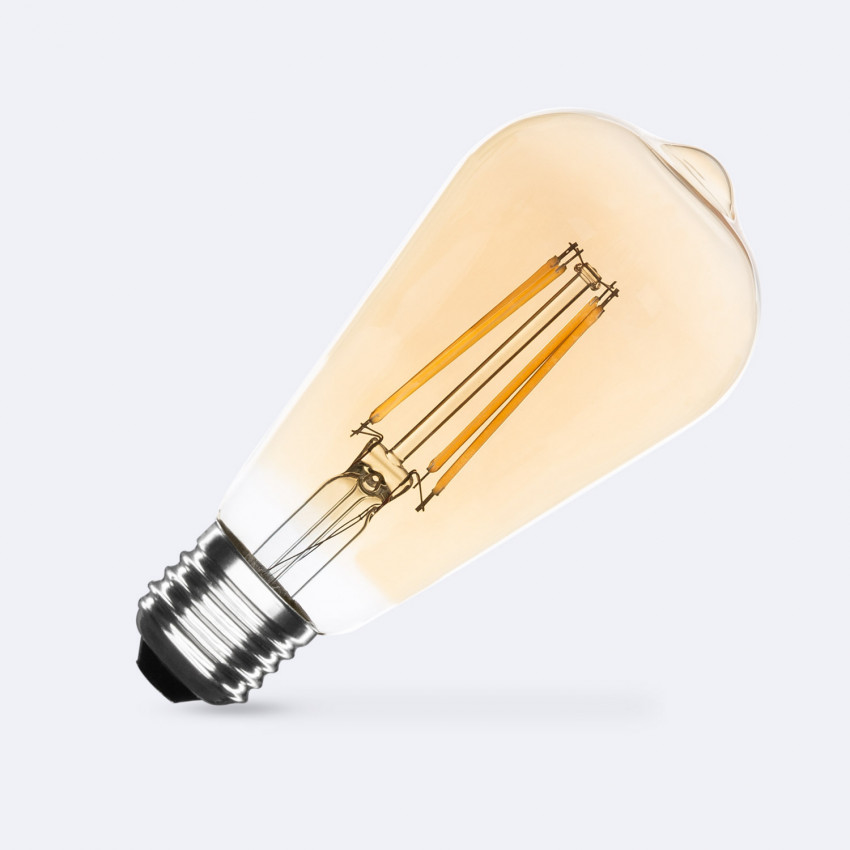 Product of 8W E27 ST64 Dimmable Gold Filament LED Bulb 1055lm 