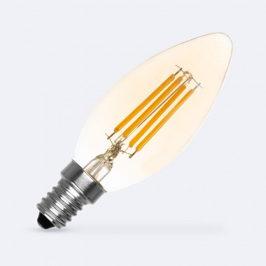 Lampadina Filamento LED E14 4W 470 lm Regolabile C35 Candela Oro
