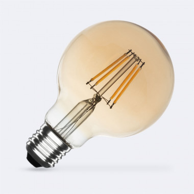 LED Filamentní Žárovka E27 6W 720lm G80 Stmívatelná Gold