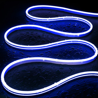 Neon LED Pásek 48V DC 120 LED/m IP65 Střih každých 5 cm Modrá
