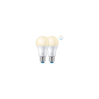 Pack 2 Lampadine LED E27 Smart 8W A60  Wi-Fi + Bluetooth RegolabilI WIZ