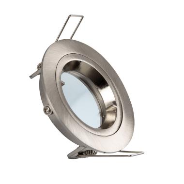 Collerette Downlight Ronde Argentée pour Ampoule LED GU10/GU5.3 Coupe Ø 65mm