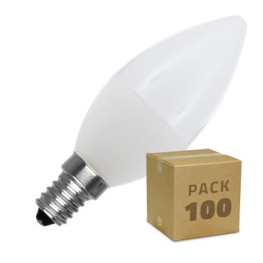 100er Pack LED-Glühbirnen E14 C37 5W Kaltes Weiss